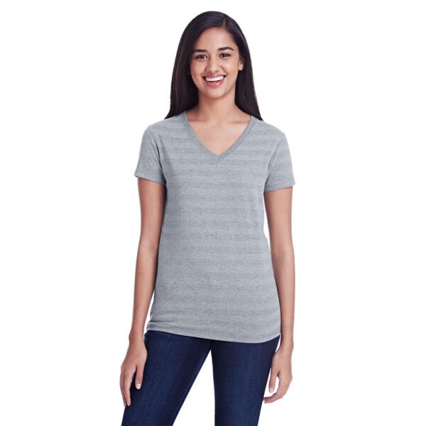 Women's Invisible Stripe V-Neck T-Shirt Thumbnail
