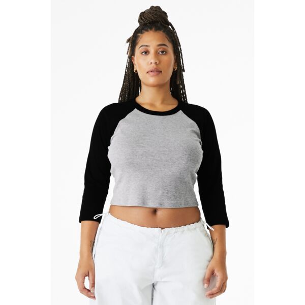 Women's Micro Rib 3/4 Raglan Baby Tee Thumbnail