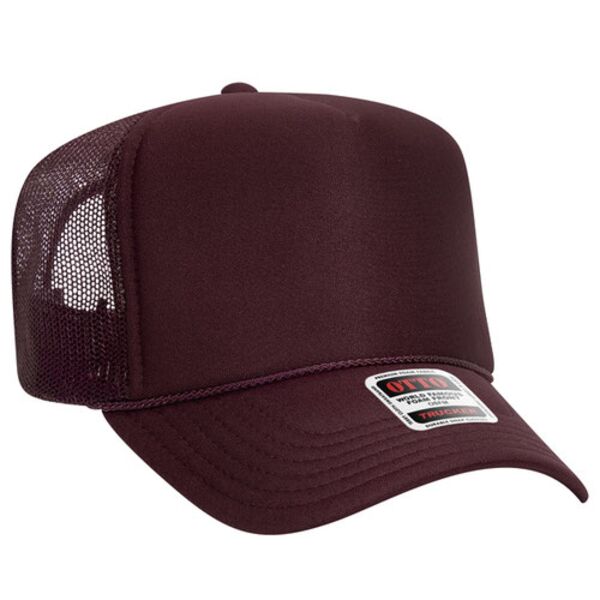 OTTO Polyester Foam Front Five Panel High Crown Mesh Back Trucker Hat Thumbnail
