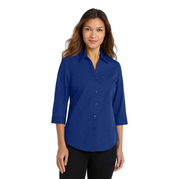 Ladies 3/4-Sleeve Carefree Poplin Shirt Thumbnail