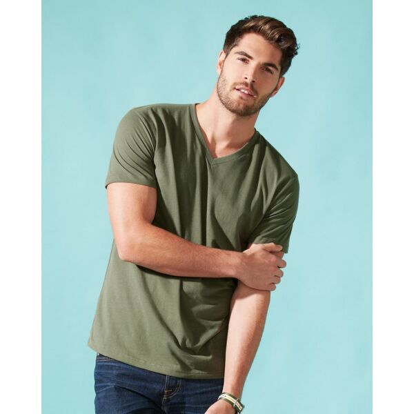 Premium Fitted Sueded V-Neck T-Shirt Thumbnail